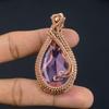 Pink Kunzite Pendant Gemstone Jewelry, 999 Copper Wire Wrapped Pendant, Handmade Jewelry Birthstone Pendant, Gift For Him