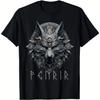 Norse Mythology Pagan Nordic Wolf Viking Design Ragnarok Men T-Shirt Graphic Short Sleeve Shirt Unisex Men Women Summer