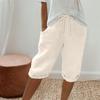 Womens Linen Shorts High Waisted Casual Shorts Drawstring Shorts With Pockets