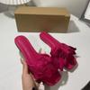 Fashion Summer New Plus Size 43 Women's Slippers Korean Style Fashion Outer Slippers Elegant Flower Ladies Flat Slippers Chaussure Femme
