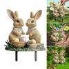 Acrylic Rabbit and Eggs Yard Sign for Holiday Garden Insert Animal Stake Outdoor Lawn Accessories Party Supplies