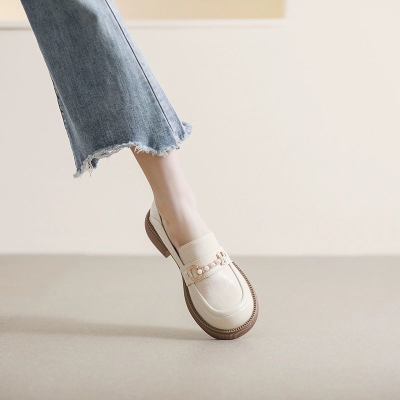 Весенне-осенние элегантные женские туфли-лодочки на низком каблуке, туфли-лоферы с круглым носком для женщин, высокое качество, шик, акцент, в предложении, обувь Y2k