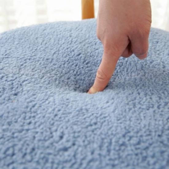 Fleece Round Chair Cushion Plush Faux Lambswool Seat Pad with Zip Winter