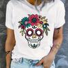 Fashion Women T-Shirts Summer Tops Tees Hip Hop 3D Skull Printing Women's Tshirt Casual Cotton Short Sleeve Streetwear