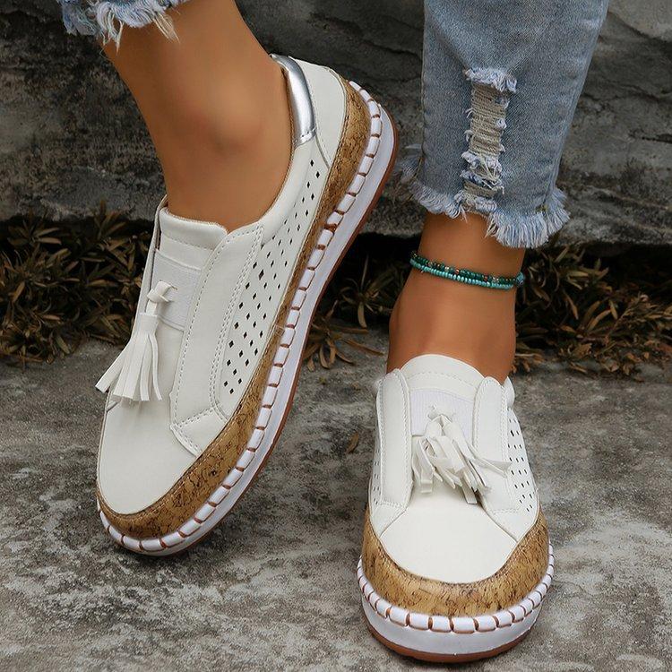 Fashion Tassels Loafers for Women Spring Lightweight Slip On Lazy Casual Shoes Woman Comfortable Flat Walking Shoes