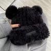 Cute Bear Ears Knitted Hat Children's Autumn and Winter New Soft Waxy Plush Big Head Circumference Warm Bag Head Wool Hat