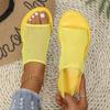 Casual Solid Color Plus Size Fashionable Mesh Fish Mouth Comfortable Beach Flat Sandals for Women