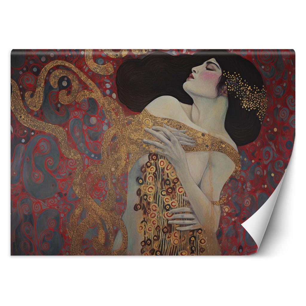 Wallpaper Red Abstract Woman - G. Klimt