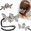 Crystal Handmade Butterfly Hair Clip Elegant Bud Hairpin Butterfly Shape Hairpins Bun Maker