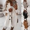 S-XXXL New Women Autumn Casual Winter Pockets Long Sleeve Buttons Coat Loose Jacket