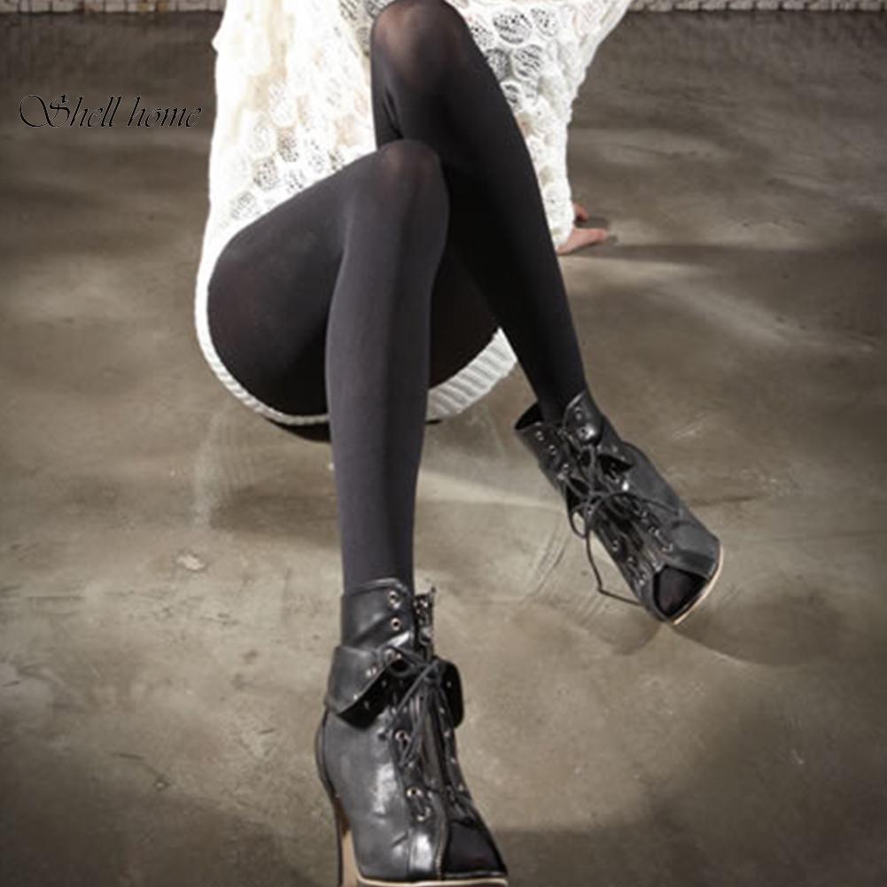 Stretch Sexy Ninth Warm Lady Footed Pantyhose Solid ColorLeggings