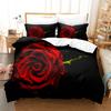 Red Rose 3D Duvet Cover Set For Double Bed Floral Full King Thin Quilt Comforter Bedding 3Pcs 2Pcs 220X240