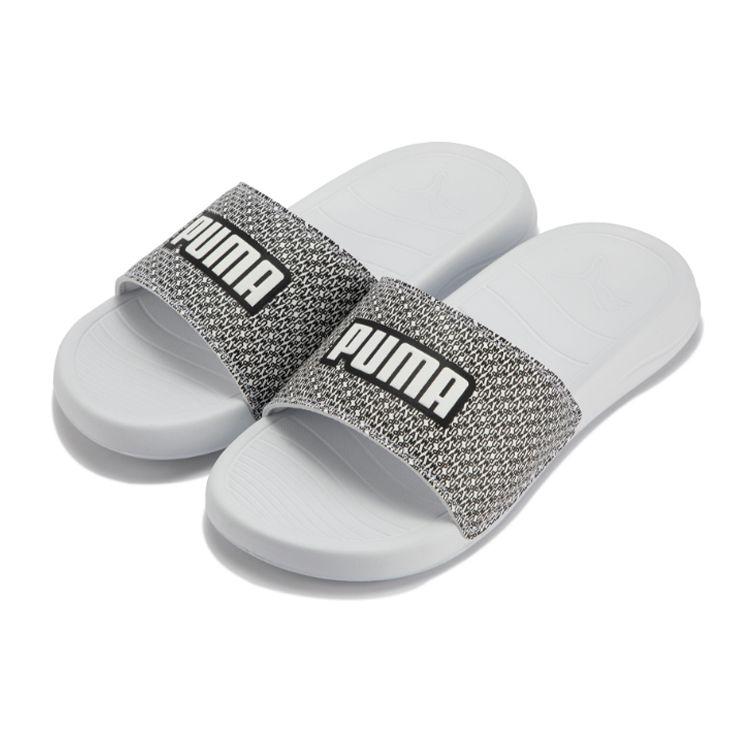 Puma Popcat 20 Comfortable Breathable Rubber Sole Slippers Unisex Slippers White Black 386720-02