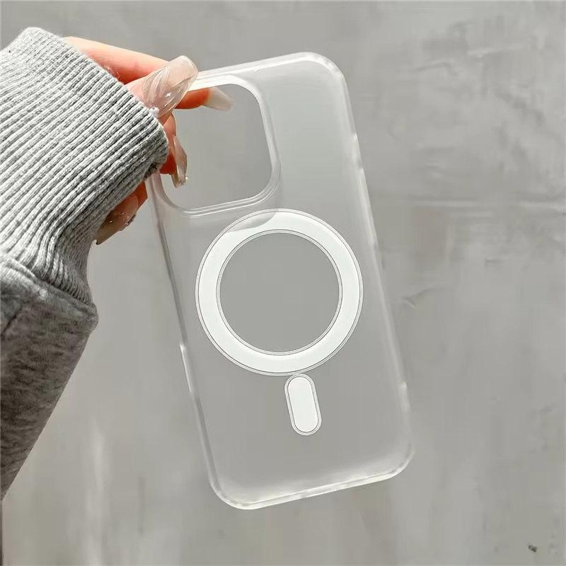 Magnetic Matte Hard PC Translucent Case For iPhone 13 14 15 16 Pro Max For Magsafe Wireless Charge Shockproof Bumper Hard Cover