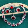 Light Luxury European and N Style Zircon Inlaid Jewelry Earrings Ring Necklace Jewelry Set