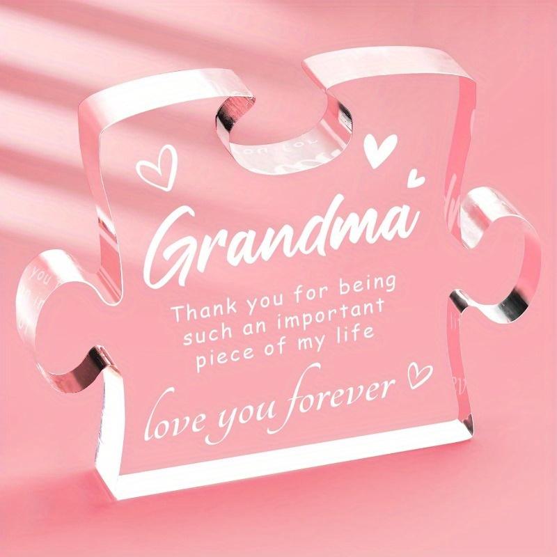 Grandma Gifts: Acrylic Block – Christmas/Birthday/Mother’s Day (from Granddaughter/Grandson).