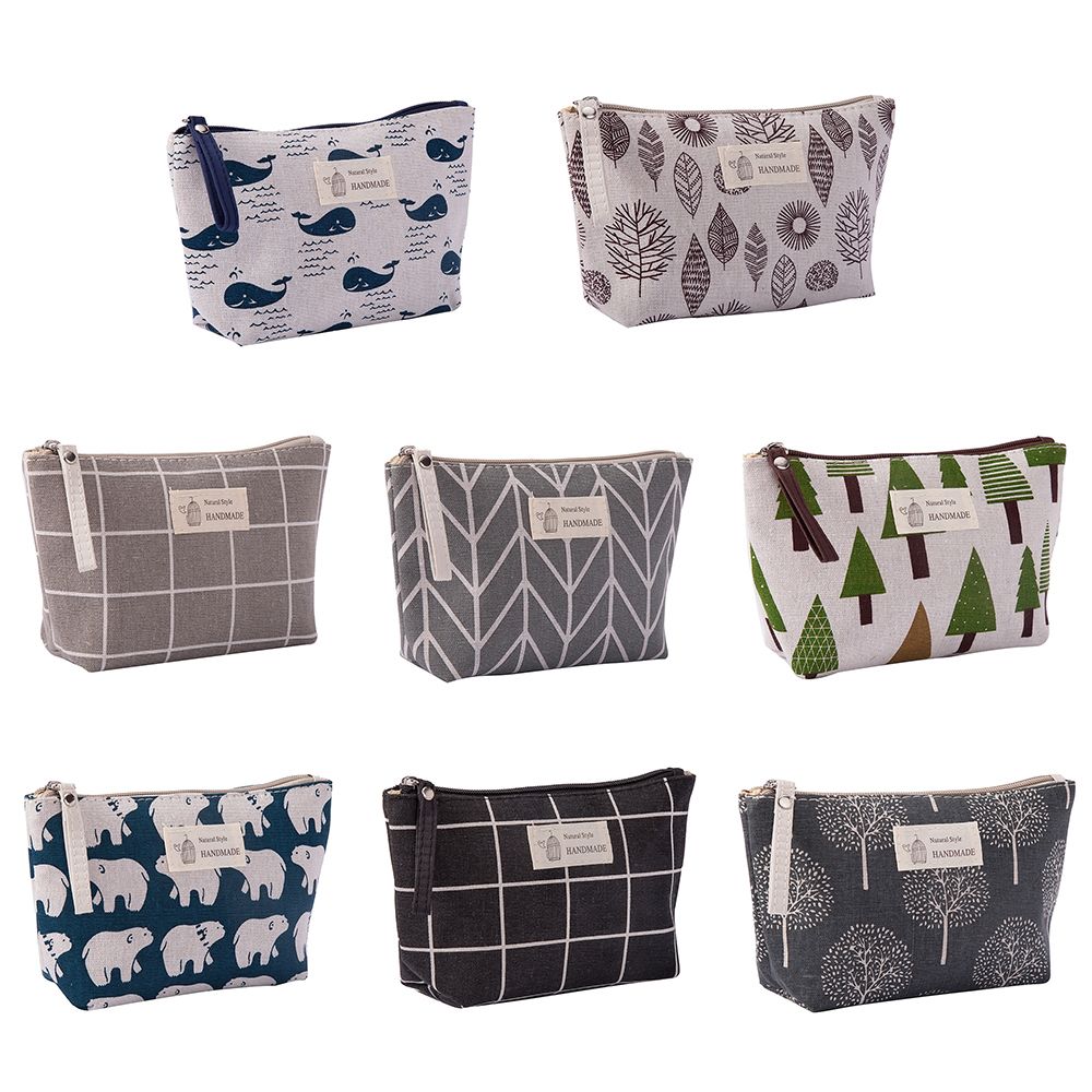 Cosmetic Bags Portable Canvas Animal Pattern Wash Pouch Multi-function Item Storage Bags