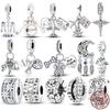 Fit  S925 Original Bracelet Plain Silver Charm DIY Sterling Silver Beads Ladies Birthday Gift Jewelry Support Wholesale