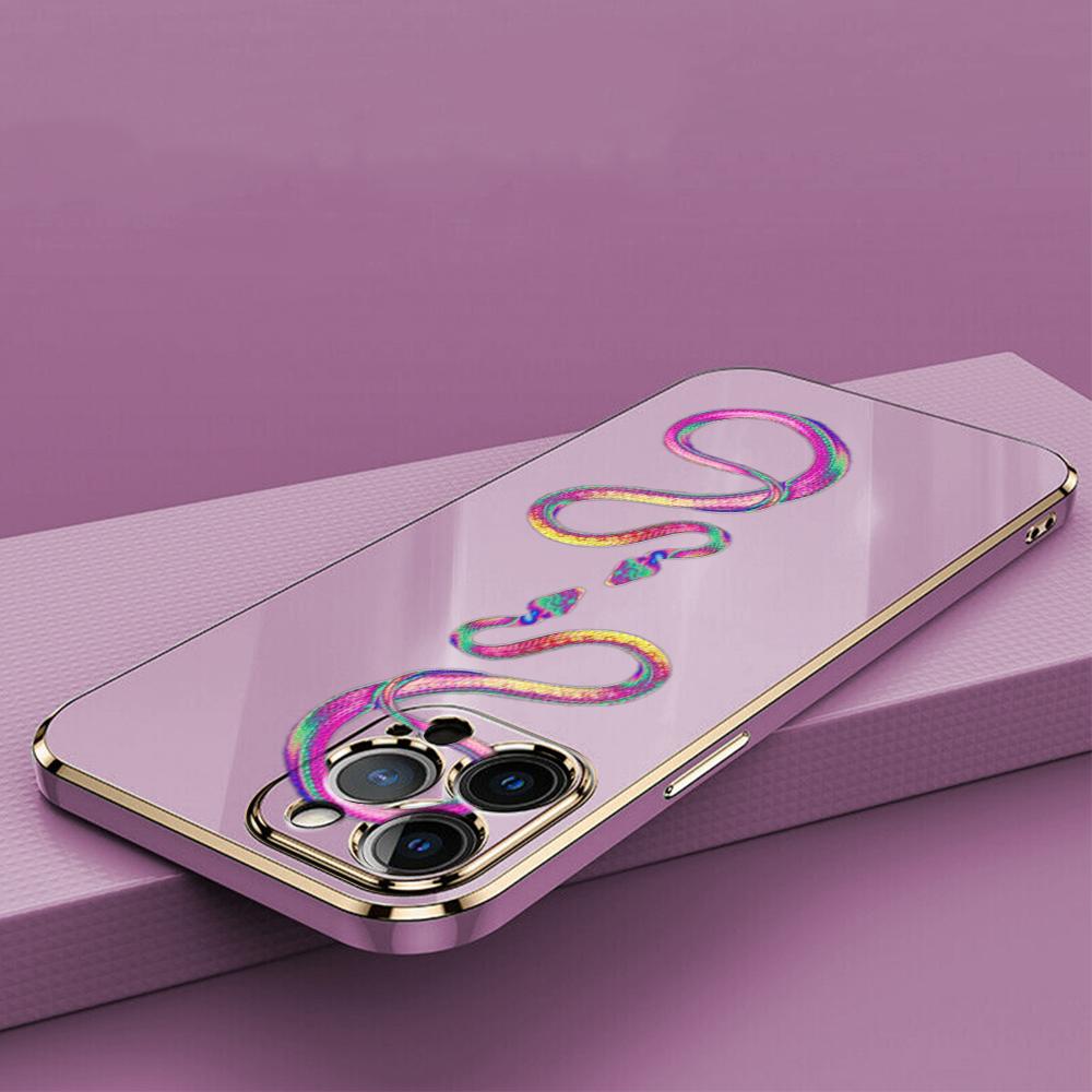 N73 Black Gold Snake Design Plating Edge Soft TPU Phone Cases for Xiaomi 14 Poco M5s X5 F6 Redmi 13C 12C 8 Note 12 10 11 13 Pro Plus Shockproof Cover