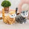 1 Piece Children Gifts Simulation Mini Cat Toy Cute Cloth Pad Plush Cats With Sound Creative Imitation Cat Ornaments Home Decor