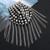 New Fashion 1 Pair Chain Tassel Rivet Shoulder Pad Brooch Punk Tassel Metal Epaulet For Women Men