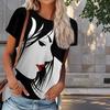 Women Summer T Shirt Woman's Profile Print Retro Fashion Short Sleeve Tees Casual Printed Tops