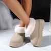 Women's 2025 Fashion Snow Boots - Platform Ankle Boots with Fur Trim and Velvet Lining