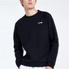 Li Ning Logo Embroidered Sports Knit Crewneck Sweatshirt Men Sweatshirt Black AWDR603-1