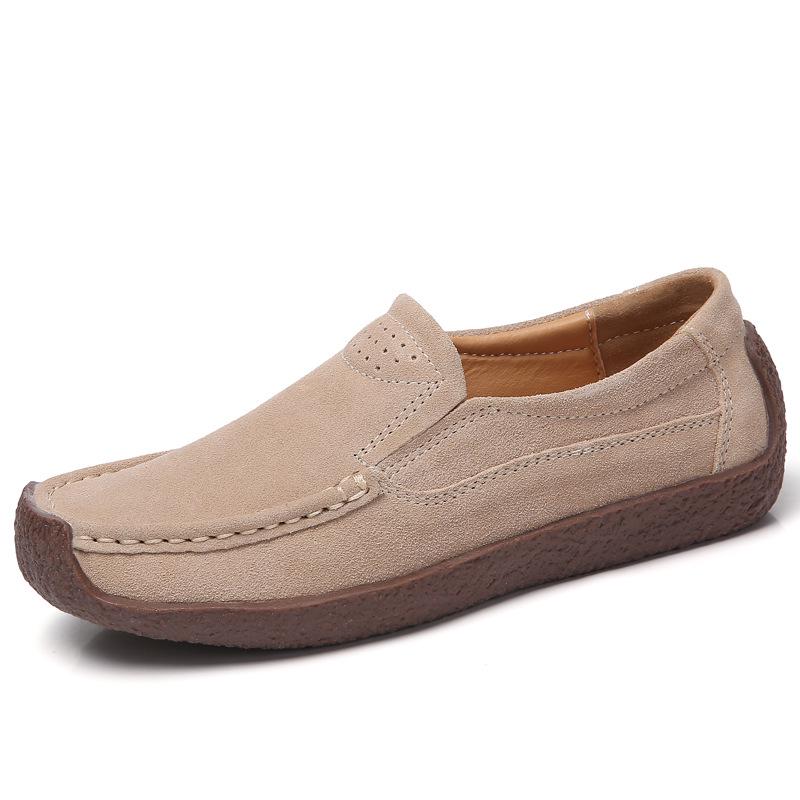Women's Flat Shoes Versatile Women's Loafers Spring Soft Sole Casual Shoes Plus Size Genuine Leather Women's Shoes