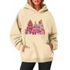 Women's Sweatshirts O-neck Long Sleeve Christmas Printed Top Solid Color Hoodie