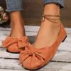 Fashion Lightweight Plus Size 36-43 Flats Shoes Women Faux Suede Non Slip Shoes Woman 2025 Solid Color Bowknot Casual Shoes Ladies