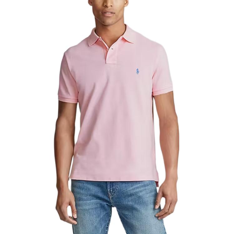 Polo Ralph Lauren Solid Logo Slim Fit Polo Shirt Men Tops Pink MNPOKNI1N820336-650