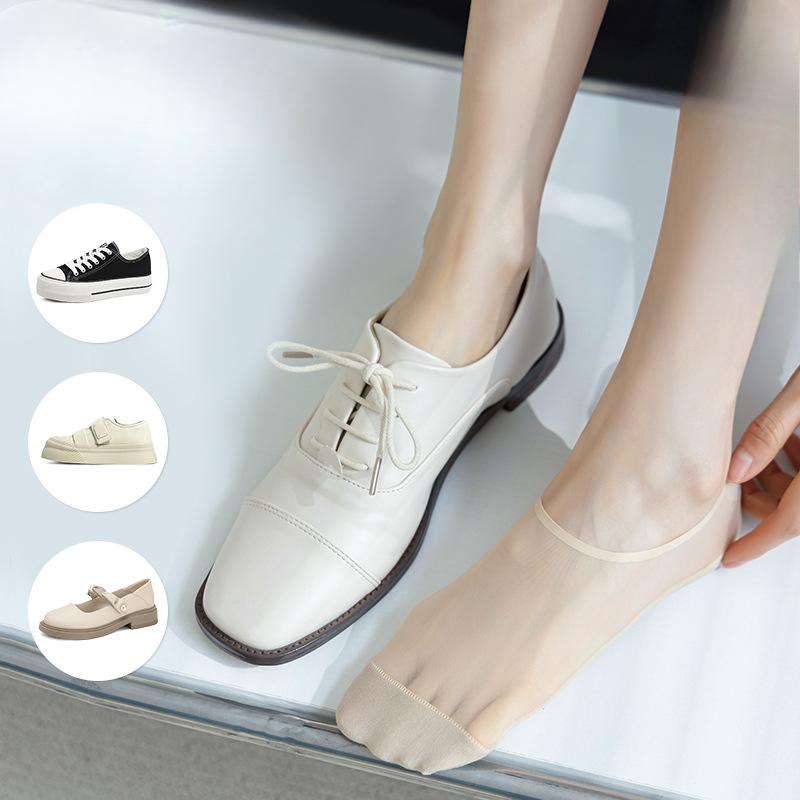 Boat Socks Women's Shallow Mouth Invisible Low-top Cotton Soles Summer Thin Silicone Anti-slip and Non-dropping Glass Fiber Short Socks