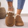 Fashion New Suede Buckle Warm Flat Slippers for Winter Round Toe Thick Sole Non-slip Sexy Comfortable Casual Cotton Drag Women