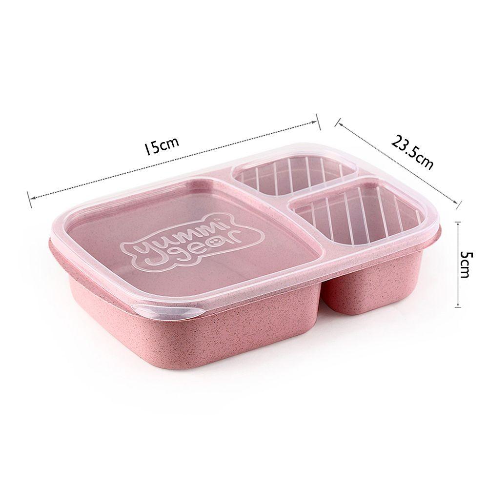 Durable Dinnerware Wheat Straw Food Fruit Container Picnic Storage Boxs Lunchbox Lunch Box