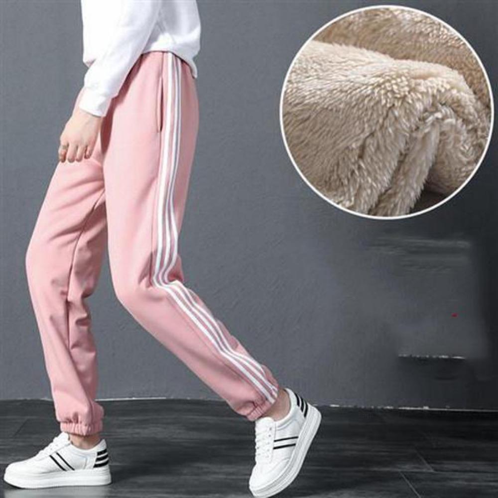 Winter Loose Casual Pants Lambskin Thick Warm Pants Sports Pants Female Students Wear Leggings