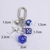 Dice Keychain Creative Star Manger Punk Style Keyrings for Women Bag Hanging Ornaments Accessories