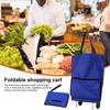 Folding Shopping Cart Trolley Bag with Wheels Large Capacity Foldable Design Waterproof Shopping Bag Portable Hand-Pulling Grocery Bag
