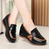 Spring and Summer Non-slip Wedge Heel Lightweight and Comfortable Mother's Shoes Casual Leather Shoes Work Shoes
