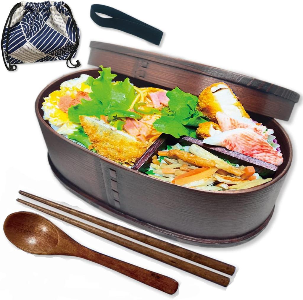 Big Swamp Wappa Bento Bentwood Lunch Suitable for Men and Single Tier Box, Box, Women,