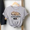 T Shirt Woman Female Women Sloth Cartoon Funny Trend 90s Print Tee Top Fashion T Clothing Short Sleeve Graphic T-shirts