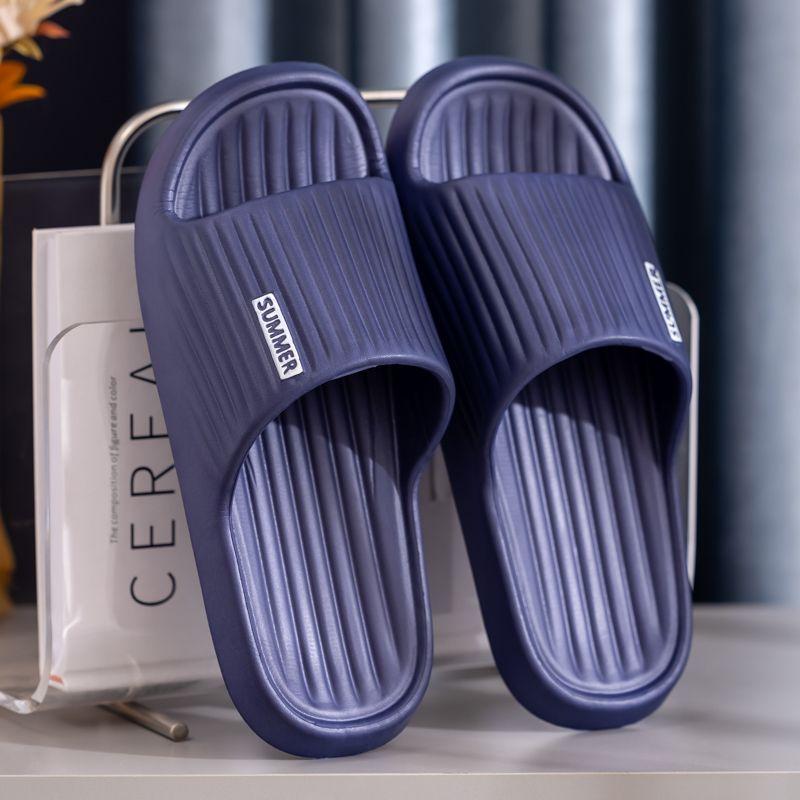 Men New EVA Summer Slippers Non-Slip Thick-Soled Indoor Couple Sandals for Home Bathroom Wear