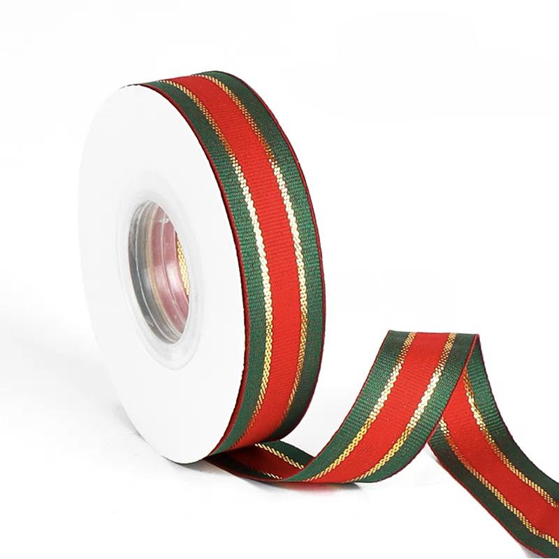 25Yards/Roll Red Green Ribbons DIY Crafts Gift Packaging Floral Decor Christmas 2.5cm Gift Box Decorative for Cake Box Bows