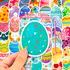 50pcs Easter Egg Children's Party Stickers Cute Cartoon Easter Egg Rabbit Element Arrangement Party Stickers Holiday Sticker