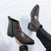 British Business Leather Mens Boots High Quality Comfy High Heels Pointed Toes and Chelsea Boots Male Casual Shoes Man