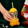 Bear Sippy Cup with Lid And Straw Cute Bear Design Glass Tumbler for Juice Milk Tea Smoothies Microwave Safe Beverage Cup for Kids And Adults
