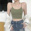 Niche Design All Matching Slimming Personality Hot Girl Backless Vest Back Buckle Cotton Cup Halter Beauty Back Wrap Chest