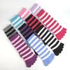 Cozy Colorful Female Hosiery Girls Women Fashion Full Toe Socks Cotton Sock Stripe Toe Separated