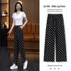 Women's Summer Polka Dot Wide-Leg Pants - High-Waisted, Lightweight, Versatile, Casual Fashion.
