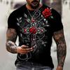 Summer T-Shirt Men's 3D Print Cross Short Sleeve Casual Fashion Oversized Round Neck Quick Drying T-Shirt Women